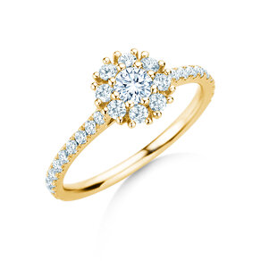 Verlobungsring Bloom Pavé in 9K Gelbgold mit Diamanten 0,82ct G/SI