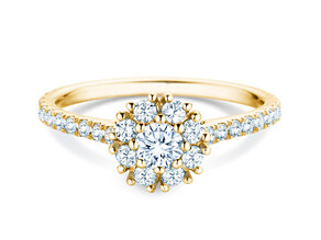 Verlobungsring Bloom Pavé in 9K Gelbgold mit Diamanten 0,82ct G/SI