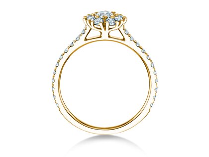 Verlobungsring Bloom Pavé in 9K Gelbgold mit Diamanten 0,82ct G/SI
