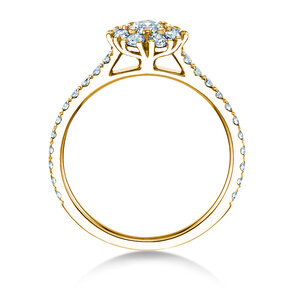 Verlobungsring Bloom Pavé in 9K Gelbgold mit Diamanten 0,82ct G/SI