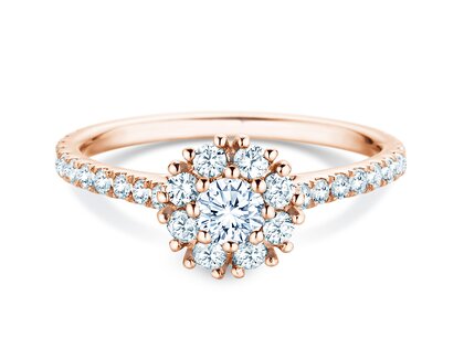 Verlobungsring Bloom Pavé in 9K Roségold mit Diamanten 0,82ct G/SI