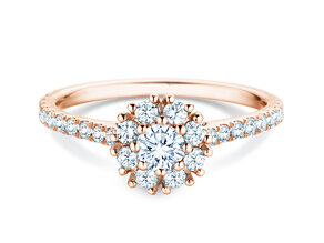 Verlobungsring Bloom Pavé in 9K Roségold mit Diamanten 0,82ct G/SI