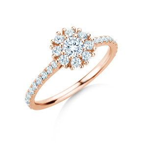 Verlobungsring Bloom Pavé in 9K Roségold mit Diamanten 0,82ct G/SI