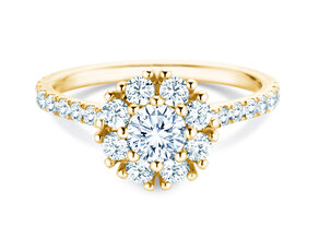 Verlobungsring Bloom Pavé in Gelbgold
