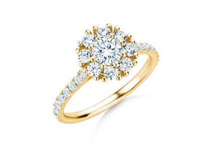 Verlobungsring Bloom Pavé in Gelbgold