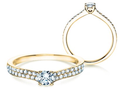 Verlobungsring Claire Petite in 18K Gelbgold mit Diamanten 0,50ct G/SI