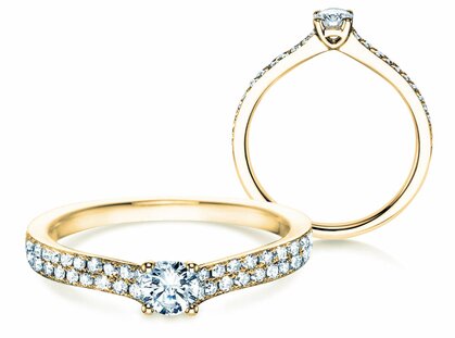 Verlobungsring Claire Petite in 18K Gelbgold mit Diamanten 0,50ct G/SI