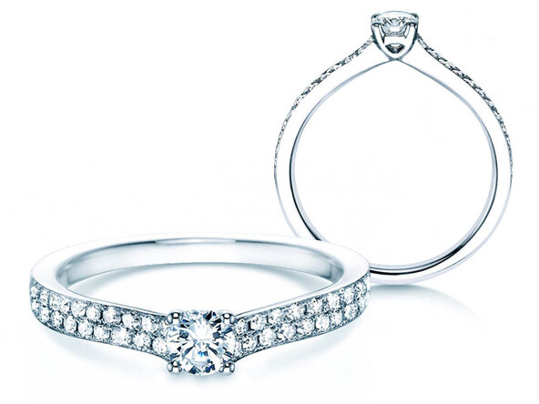 Verlobungsring Claire Petite in 18K Weißgold mit Diamanten 0,50ct G/SI