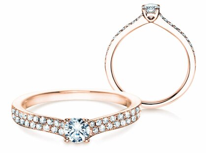 Verlobungsring Claire Petite in 18K Roségold mit Diamanten 0,50ct