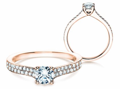 Verlobungsring Claire in 18K Roségold mit Diamanten 0,70ct G/SI