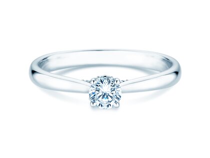 Verlobungsring Classic 4 Hidden Halo in 14K Weißgold mit Diamanten 0,30ct G/SI