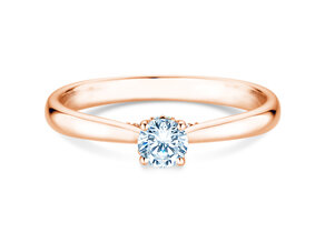 Verlobungsring Classic 4 Hidden Halo in 18K Roségold mit Labordiamanten 0,30ct E/VS