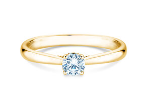 Verlobungsring Classic 4 Hidden Halo in 9K Gelbgold mit Labordiamanten 0,30ct E/VS