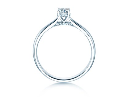 Verlobungsring Classic 4 Hidden Halo in 14K Weißgold mit Diamanten 0,30ct G/SI