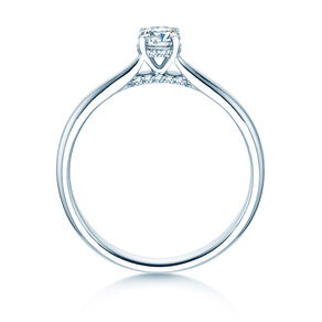 Verlobungsring Classic 4 Hidden Halo in 14K Weißgold mit Diamanten 0,30ct G/SI