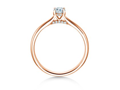 Verlobungsring Classic 4 Hidden Halo in 18K Roségold mit Labordiamanten 0,30ct E/VS