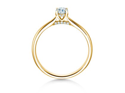 Verlobungsring Classic 4 Hidden Halo in 9K Gelbgold mit Labordiamanten 0,30ct E/VS