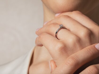 Verlobungsring Classic 4 Hidden Halo in 14K Weißgold mit Diamanten 0,30ct G/SI