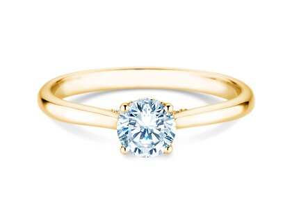 Verlobungsring Classic 4 Hidden Halo in 14K Gelbgold mit Labordiamanten 0,57ct E/VS