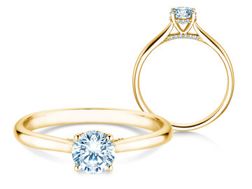 Verlobungsring Classic 4 Hidden Halo Labordiamant