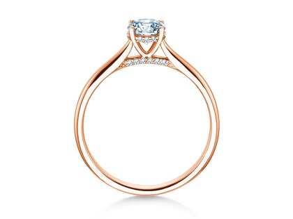 Verlobungsring Classic 4 Hidden Halo in 18K Roségold mit Labordiamanten 0,57ct E/VS