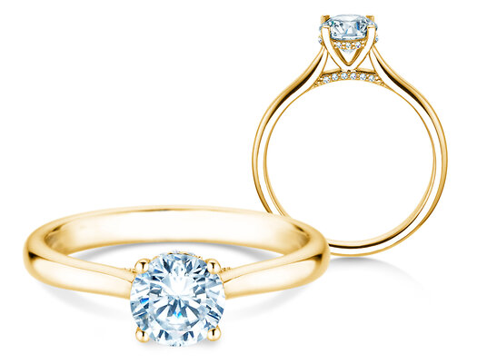 Verlobungsring Classic 4 Hidden Halo in 9K Weißgold