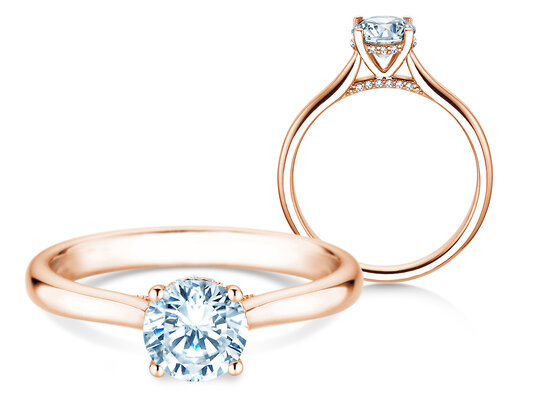 Verlobungsring Classic 4 Hidden Halo in 9K Weißgold