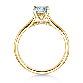 Verlobungsring Classic 4 Hidden Halo in 18K Gelbgold mit Diamanten 0,82ct G/SI
