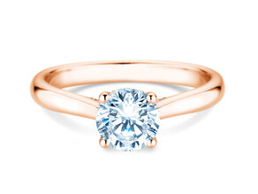 Verlobungsring Classic 4 Hidden Halo in 18K Roségold mit Labordiamanten 1,08ct E/VS