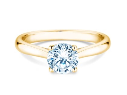 Verlobungsring Classic 4 Hidden Halo in 14K Gelbgold mit Labordiamanten 1,08ct E/VS
