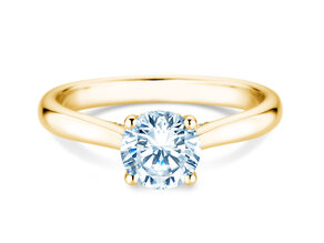 Verlobungsring Classic 4 Hidden Halo in 14K Gelbgold mit Labordiamanten 1,08ct E/VS