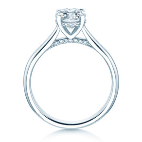 Verlobungsring Classic 4 Hidden Halo in 14K Weißgold mit Labordiamanten 1,08ct E/VS