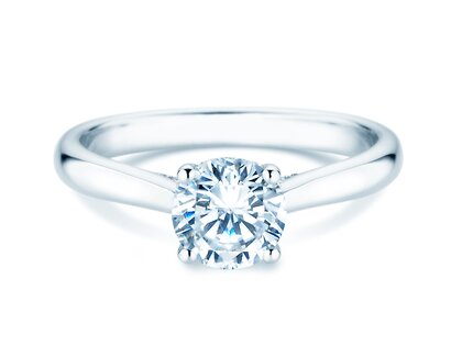 Verlobungsring Classic 4 Hidden Halo in 14K Weißgold mit Labordiamanten 1,08ct E/VS