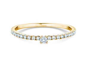 Verlobungsring Classic 4 Pavé in 9K Gelbgold mit Diamanten 0,30ct G/SI