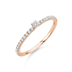 Verlobungsring Classic 4 Pavé in 9K Roségold mit Diamanten 0,30ct G/SI
