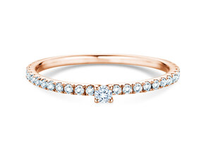Verlobungsring Classic 4 Pavé in 9K Roségold mit Diamanten 0,30ct G/SI