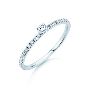 Verlobungsring Classic 4 Pavé in Platin 950/- mit Diamanten 0,35ct G/SI