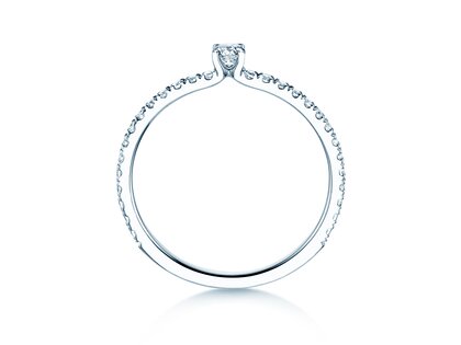 Verlobungsring Classic 4 Pavé in Platin 950/- mit Diamanten 0,35ct G/SI