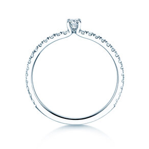 Verlobungsring Classic 4 Pavé in Platin 950/- mit Diamanten 0,35ct G/SI