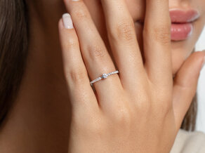Verlobungsring Classic 4 Pavé in Platin 950/- mit Diamanten 0,35ct G/SI
