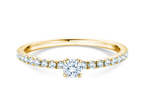 Verlobungsring Classic 4 Pavé in 14K Gelbgold mit Diamanten 0,51ct G/SI