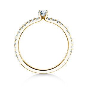 Verlobungsring Classic 4 Pavé in 14K Gelbgold mit Diamanten 0,51ct G/SI