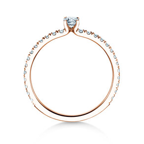 Verlobungsring Classic 4 Pavé in 14K Roségold mit Diamanten 0,51ct G/SI