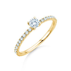 Verlobungsring Classic 4 Pavé in 14K Gelbgold mit Labordiamanten 0,56ct E/VS