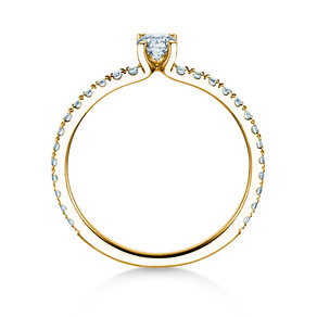 Verlobungsring Classic 4 Pavé in 14K Gelbgold mit Labordiamanten 0,56ct E/VS