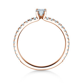 Verlobungsring Classic 4 Pavé in 18K Roségold mit Labordiamanten 0,56ct E/VS