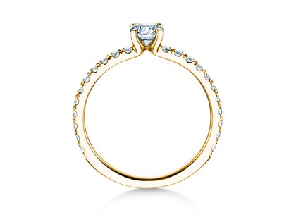 Verlobungsring Classic 4 Pavé in 14K Gelbgold mit Diamanten 0,77ct G/SI