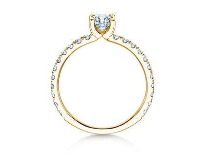 Verlobungsring Classic 4 Pavé in 18K Gelbgold mit Labordiamanten 0,87ct E/VS