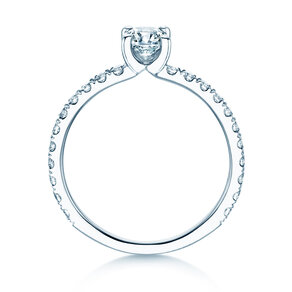 Verlobungsring Classic 4 Pavé in 14K Weißgold mit Labordiamanten 0,87ct E/VS