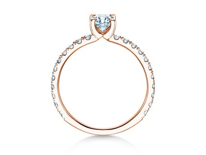 Verlobungsring Classic 4 Pavé in 18K Roségold mit Labordiamanten 0,87ct E/VS